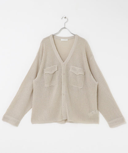 雙口袋V領針織開衫