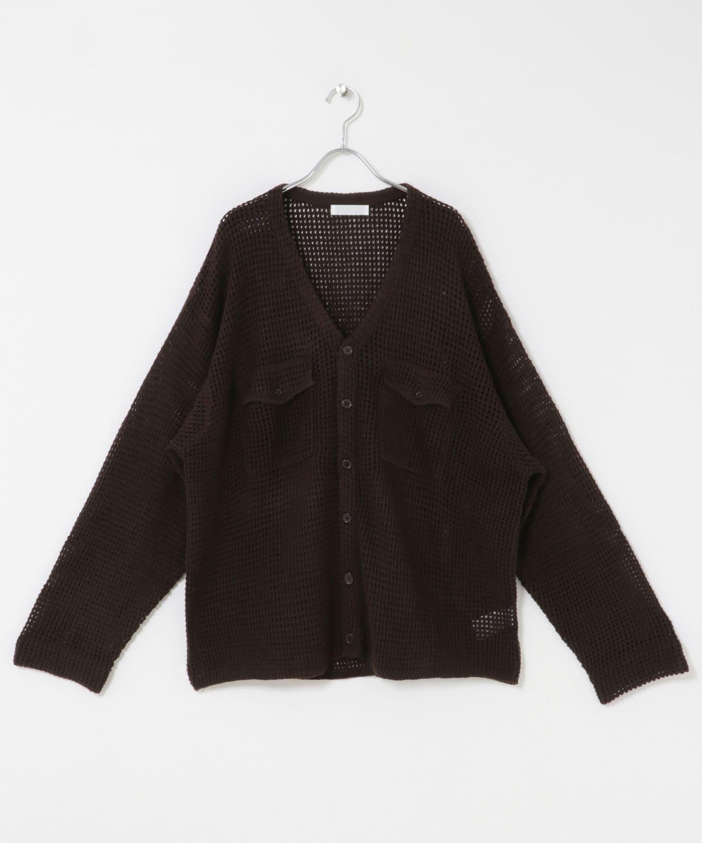 雙口袋V領針織開衫