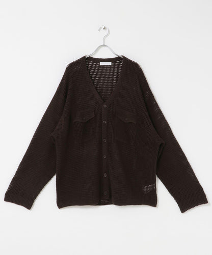 雙口袋V領針織開衫