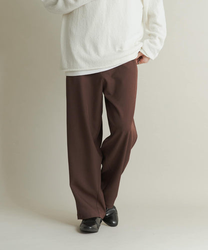 桶型直筒無褶西裝褲