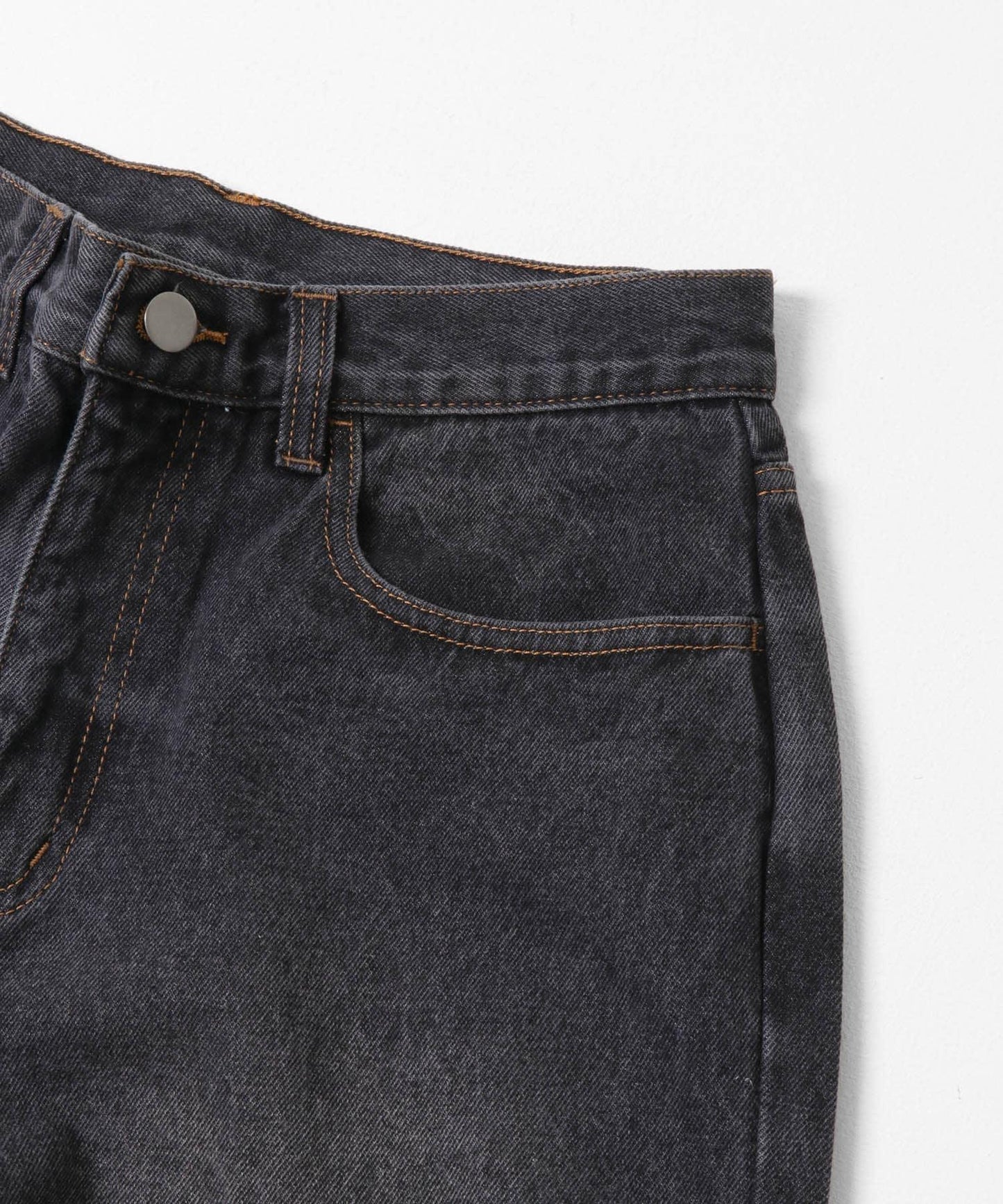 硬質水洗牛仔寬腿褲