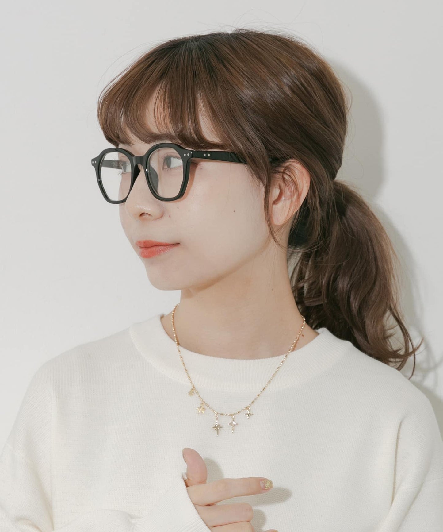 八角形鏡框平光眼鏡