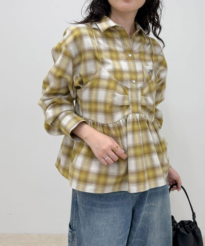 漸變格紋吊帶背心