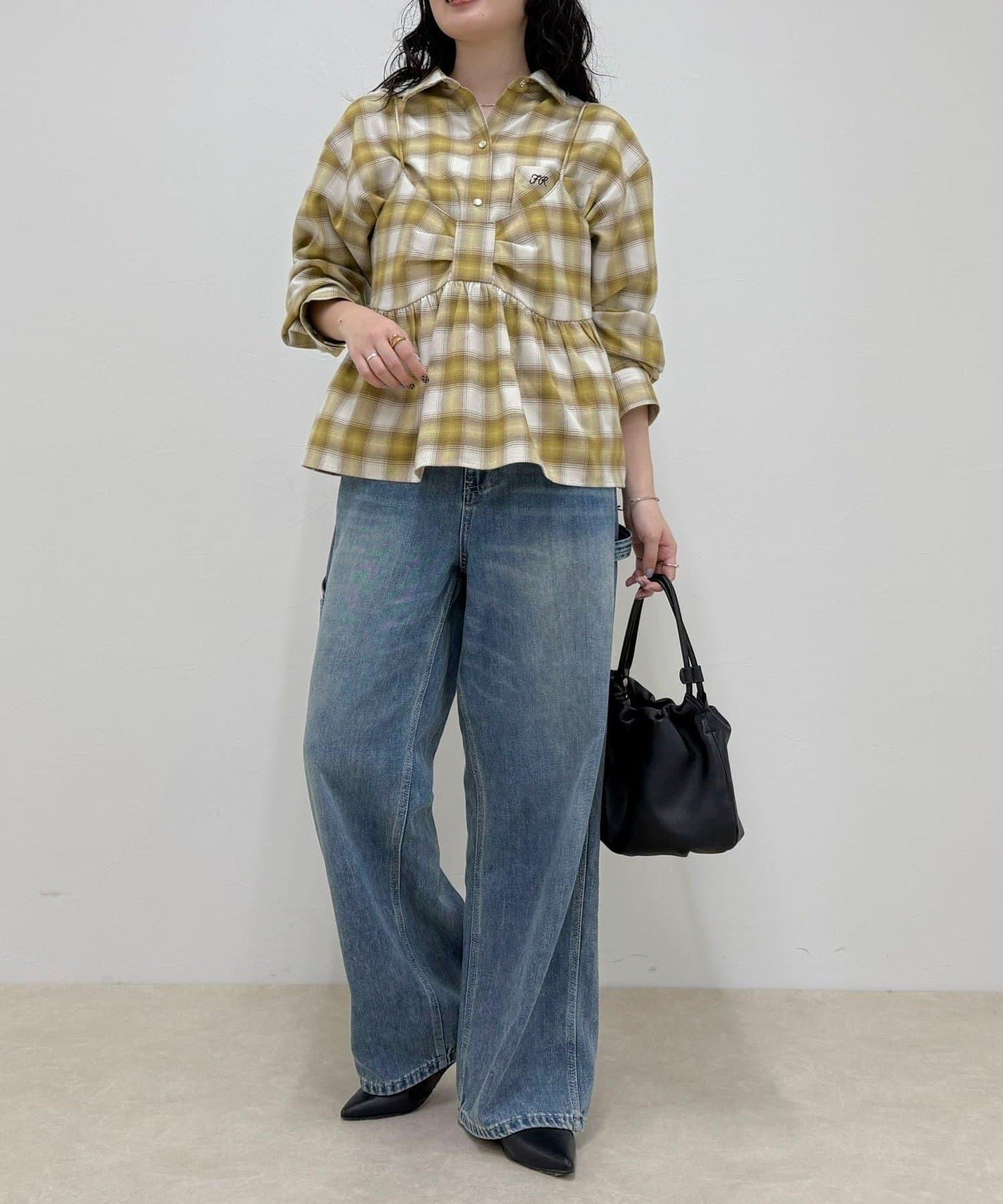 漸變格紋吊帶背心