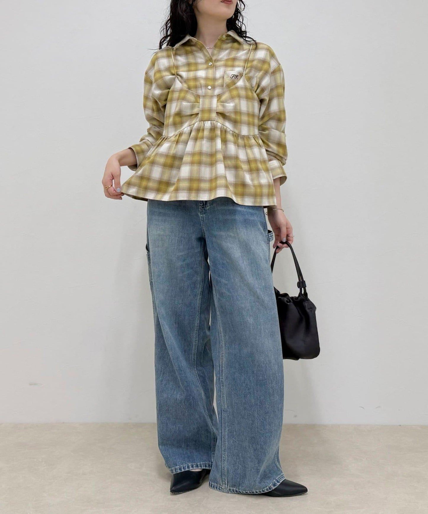 漸變格紋吊帶背心