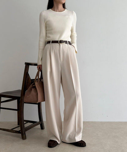 袖開叉羅紋針織套頭衫