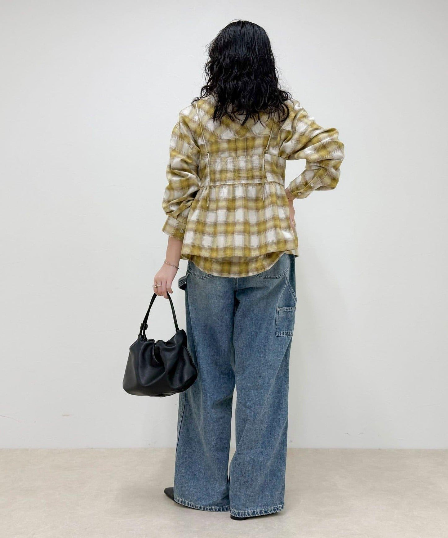 漸變格紋吊帶背心