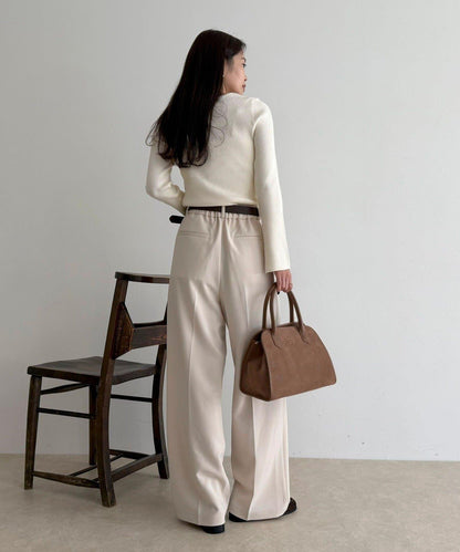 袖開叉羅紋針織套頭衫