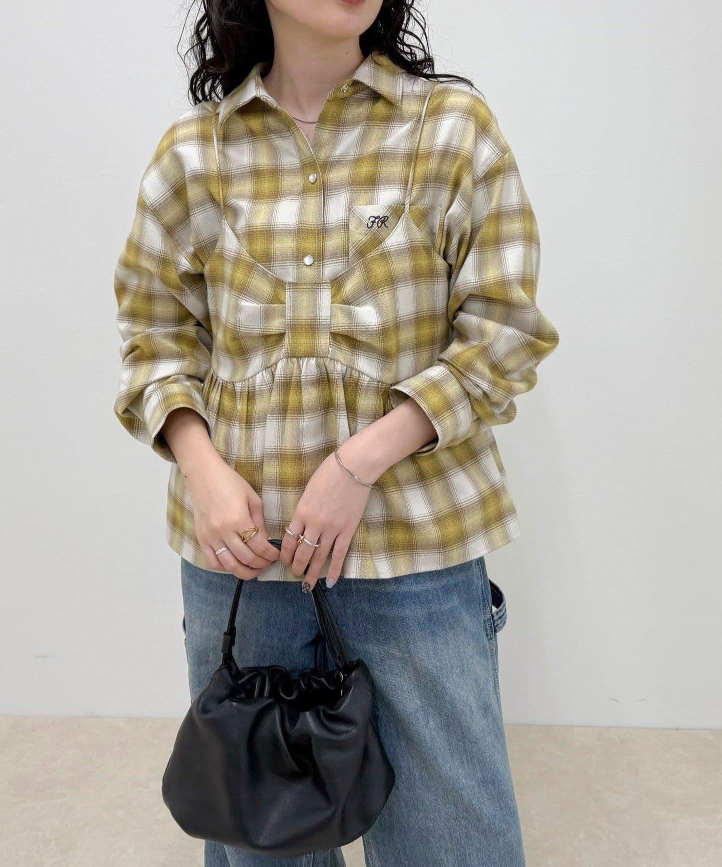 漸變格紋吊帶背心