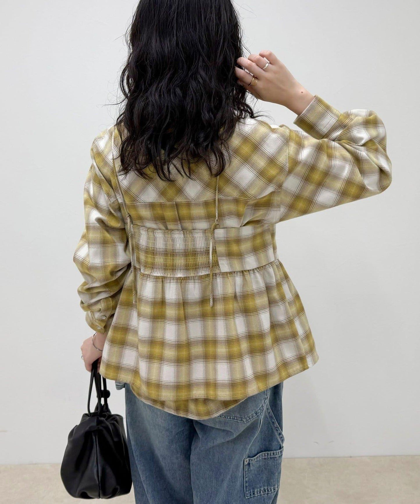 漸變格紋吊帶背心