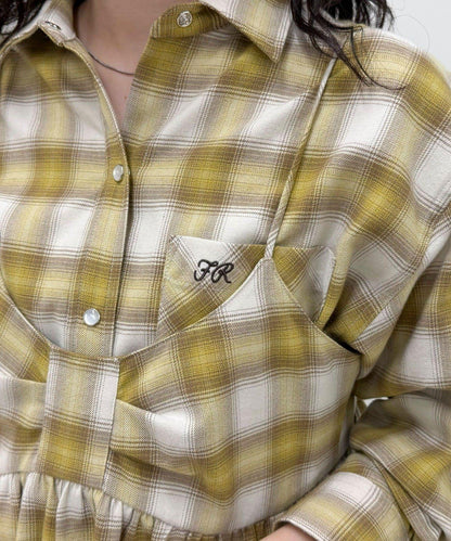 漸變格紋吊帶背心