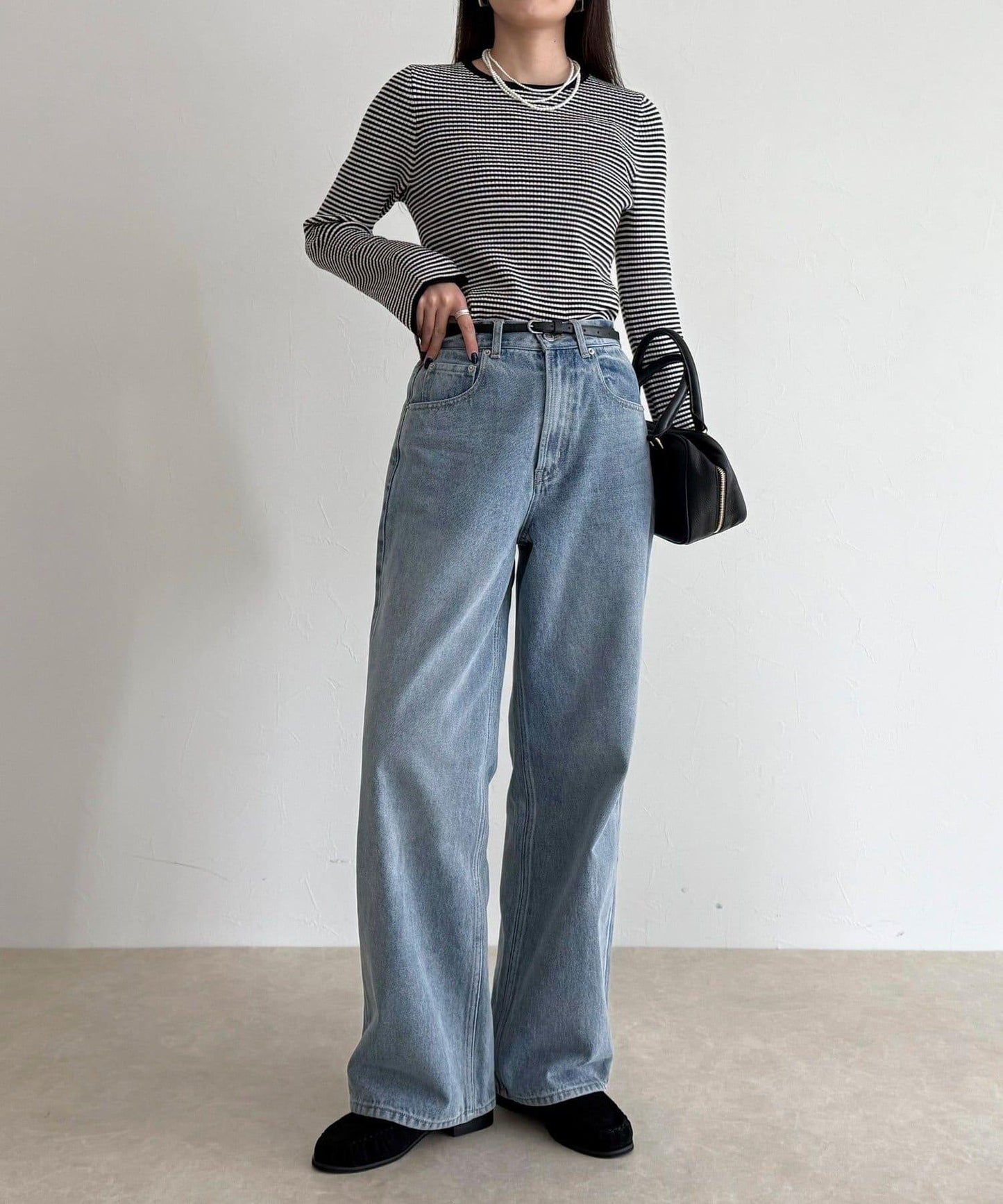 袖開叉羅紋針織套頭衫