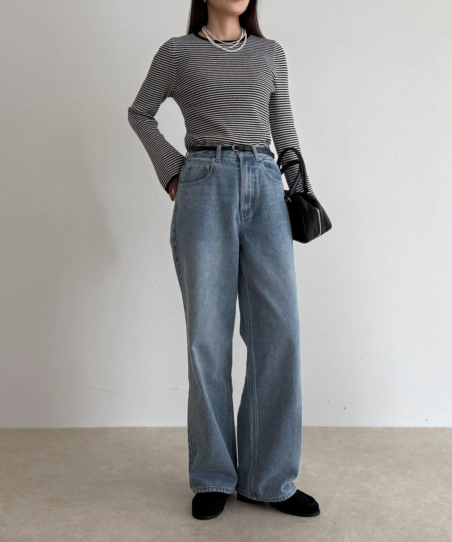 袖開叉羅紋針織套頭衫