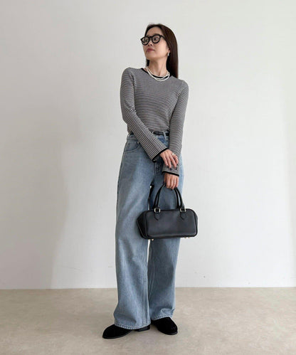 袖開叉羅紋針織套頭衫