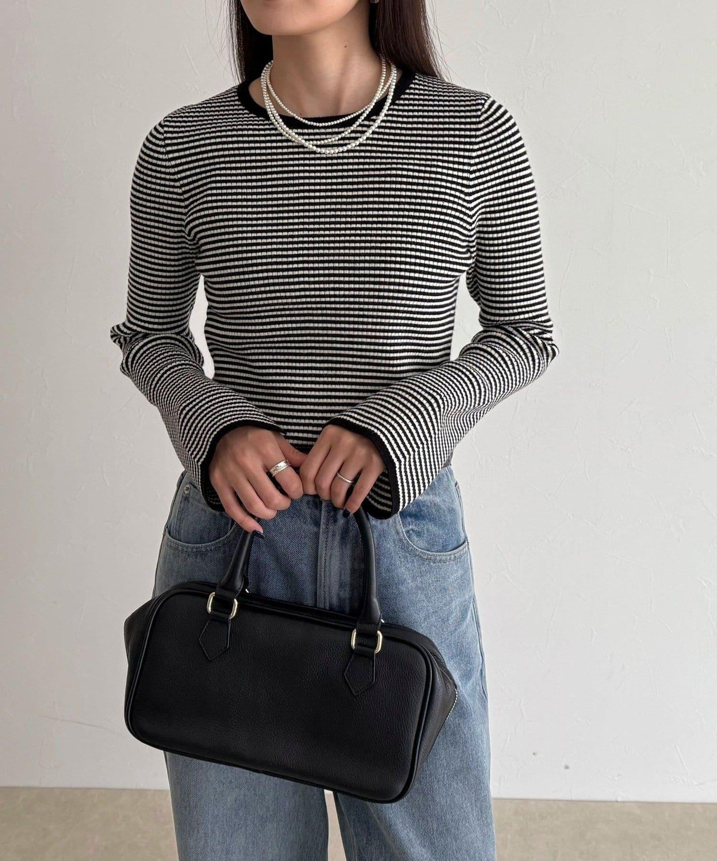 袖開叉羅紋針織套頭衫