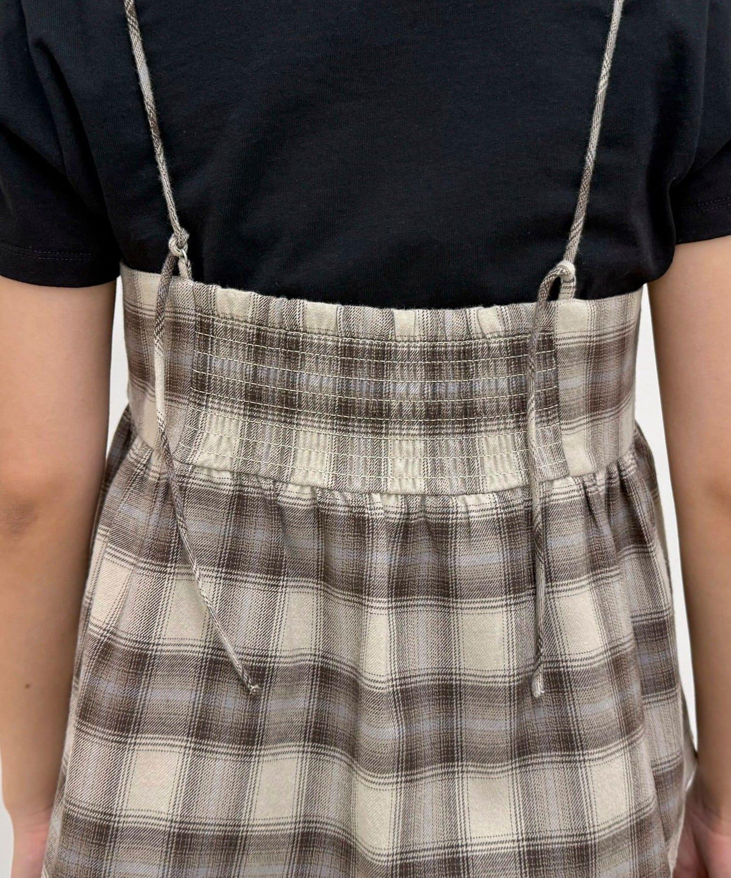 漸變格紋吊帶背心