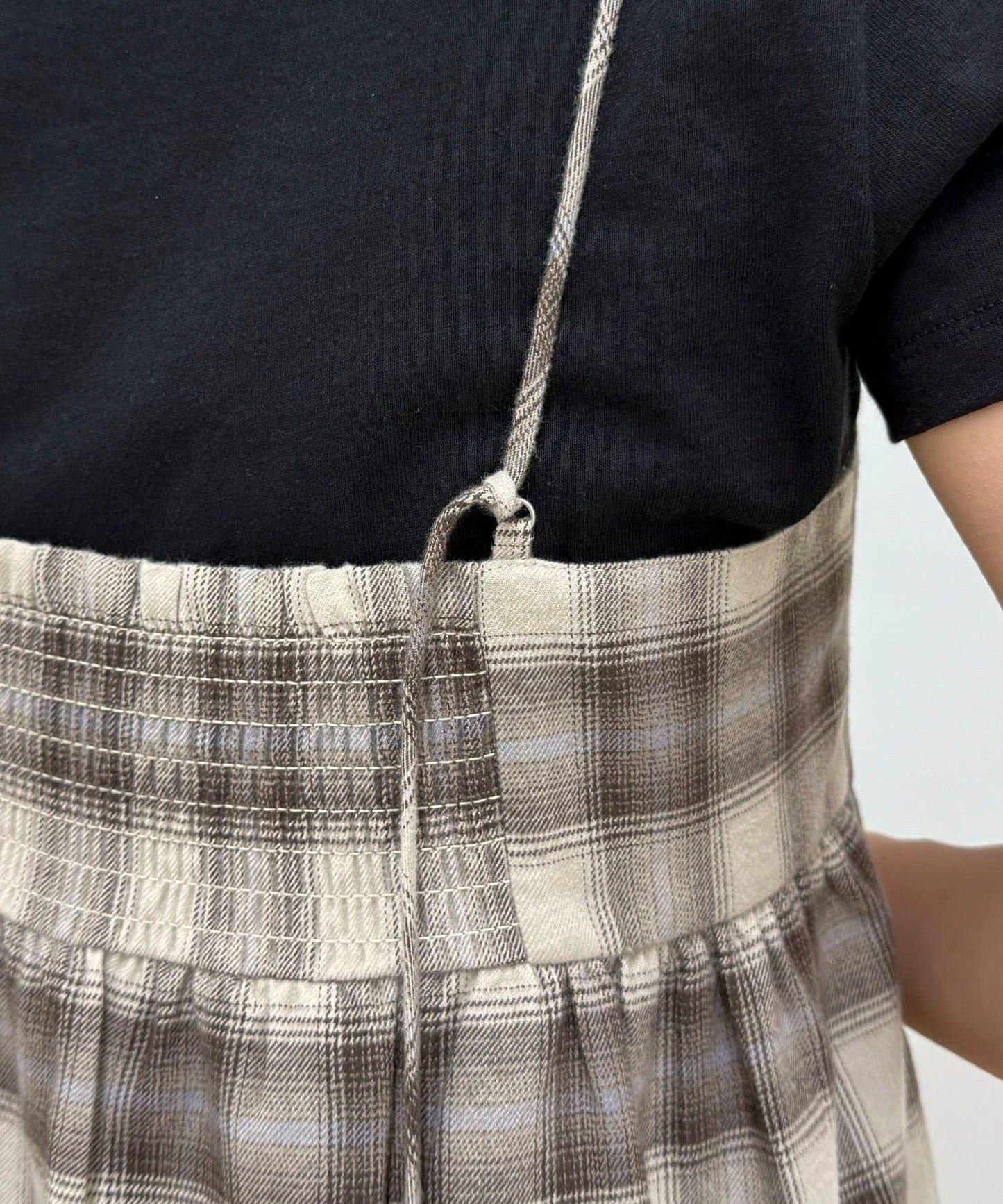 漸變格紋吊帶背心