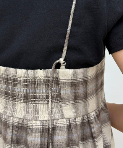 漸變格紋吊帶背心