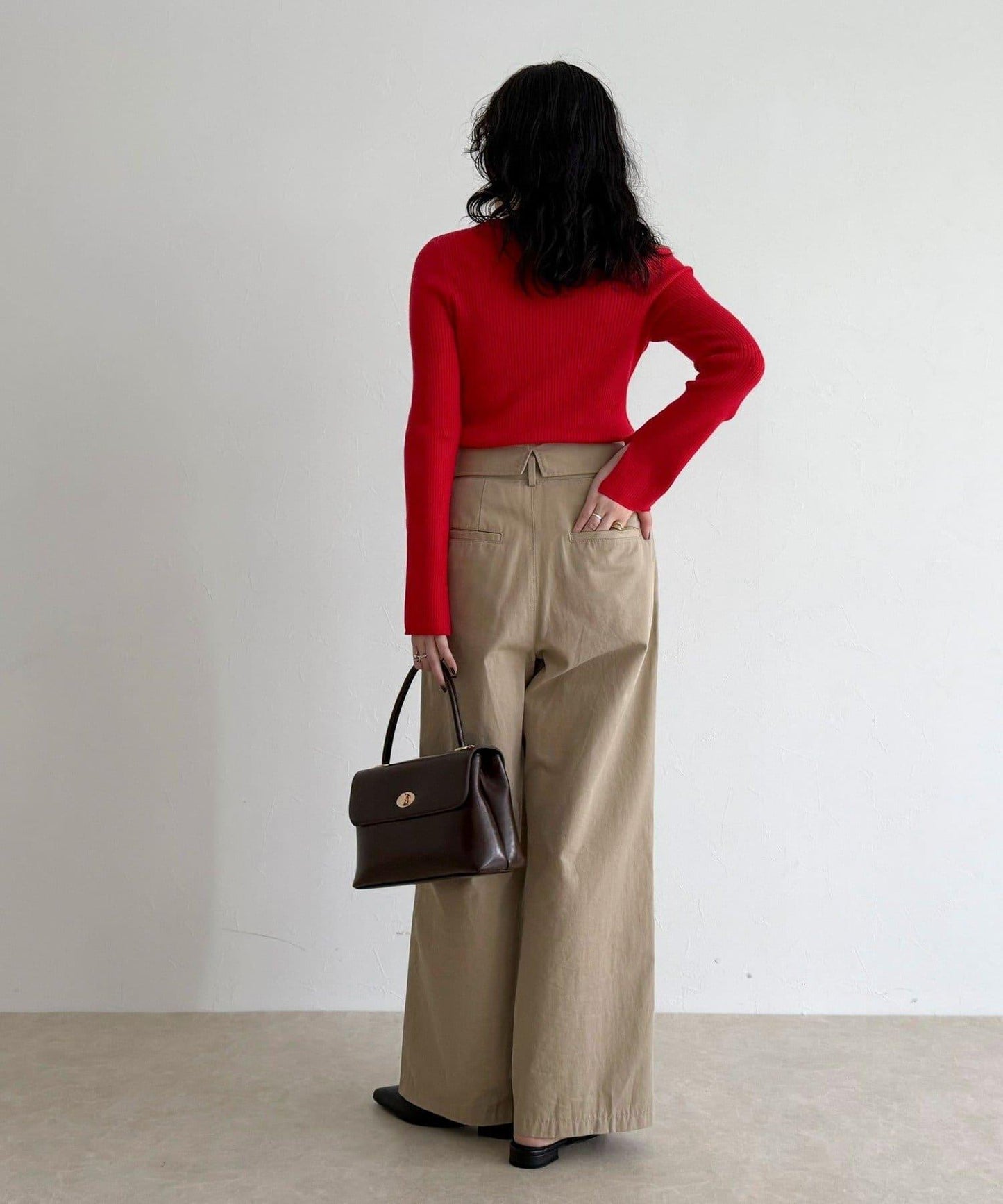 袖開叉羅紋針織套頭衫