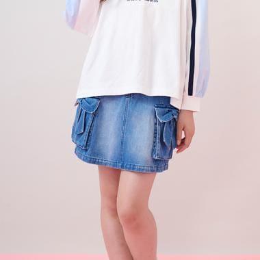 蝴蝶結翻蓋工裝短裙褲