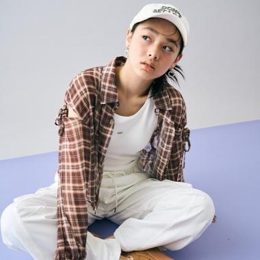 帶內搭透視格紋襯衫