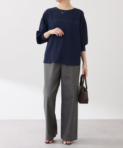 【前後兩穿】2WAY字母袖金銀絲羅紋長袖T恤/襯衫/禮服