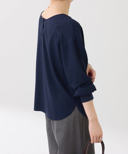 【前後兩穿】2WAY字母袖金銀絲羅紋長袖T恤/襯衫/禮服