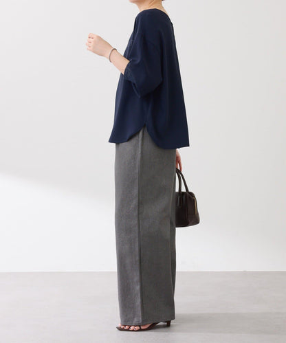 【前後兩穿】2WAY字母袖金銀絲羅紋長袖T恤/襯衫/禮服