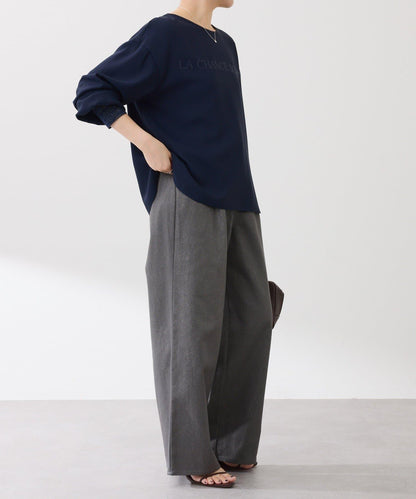 【前後兩穿】2WAY字母袖金銀絲羅紋長袖T恤/襯衫/禮服