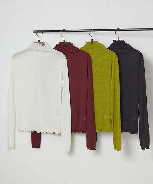 透視高領套頭衫