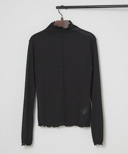 透視高領套頭衫