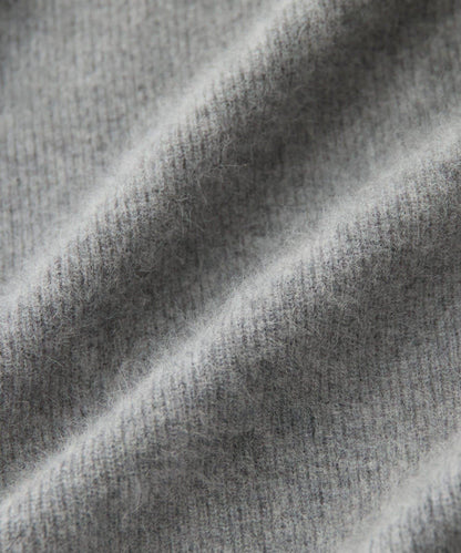 【輕盈感廓形】毛絨羊毛單面羅紋V領針織衫/預計10月上旬發貨