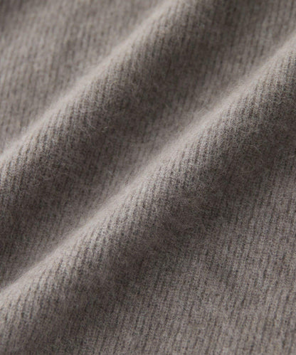 【輕盈感廓形】毛絨羊毛單面羅紋V領針織衫/預計10月上旬發貨