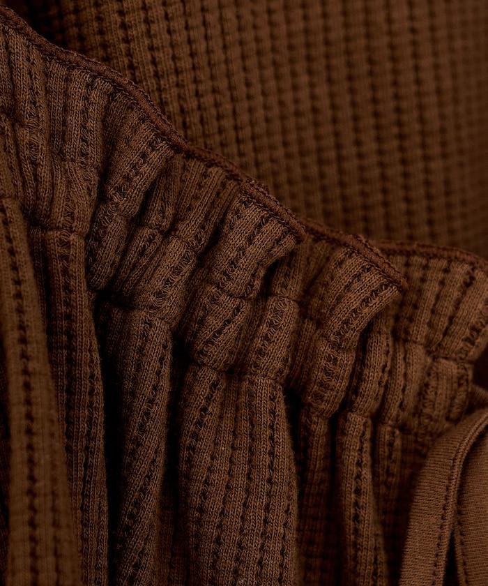 【套裝商品】華夫格長袖T恤與吊帶背心套裝