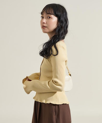 剪裁羅紋2WAY修身開衫/按扣開衫