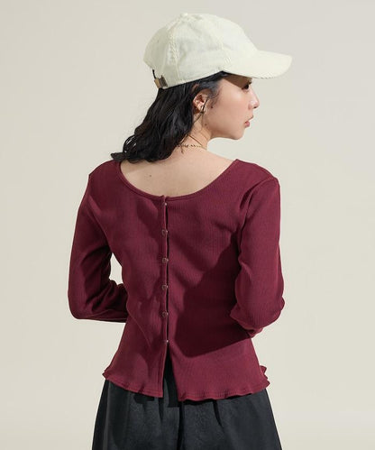 剪裁羅紋2WAY修身開衫/按扣開衫