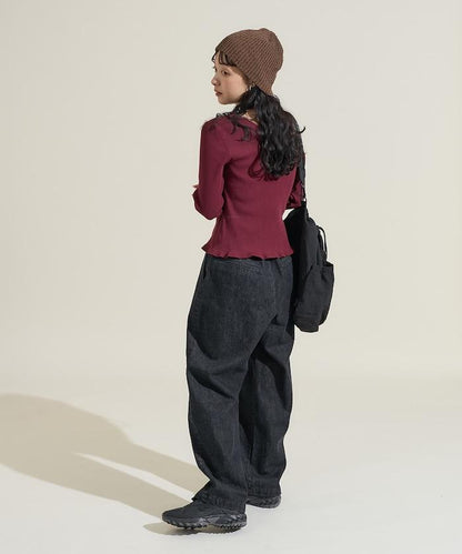 剪裁羅紋2WAY修身開衫/按扣開衫