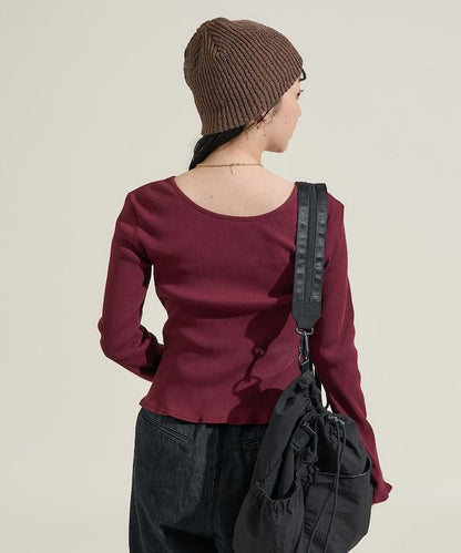 剪裁羅紋2WAY修身開衫/按扣開衫