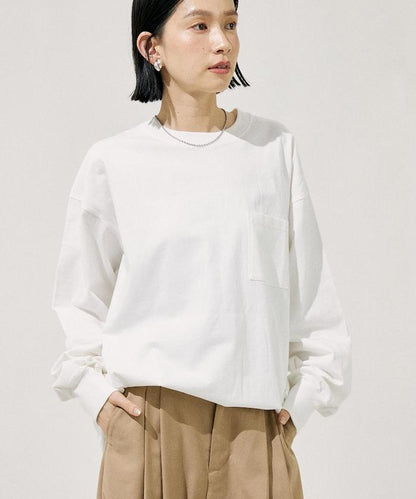 大口袋長袖T恤