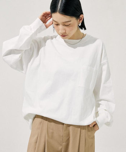 大口袋長袖T恤