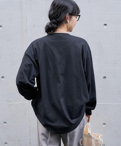 大口袋長袖T恤