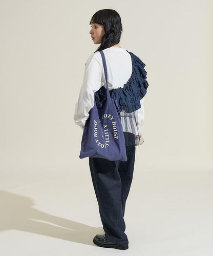 荷葉邊網紗拼接長袖T恤