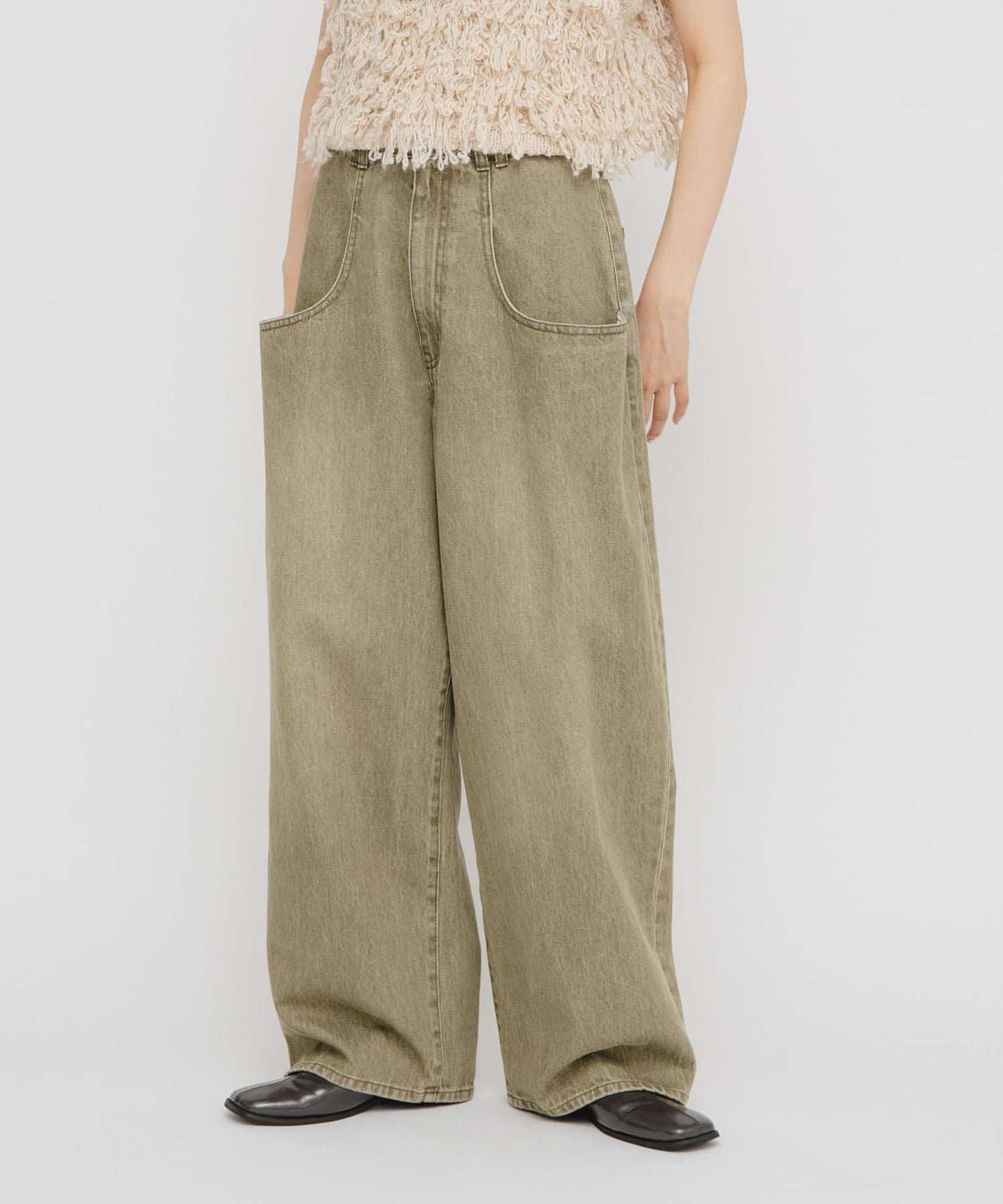 「部分色」「3尺碼可選」大口袋設計牛仔褲