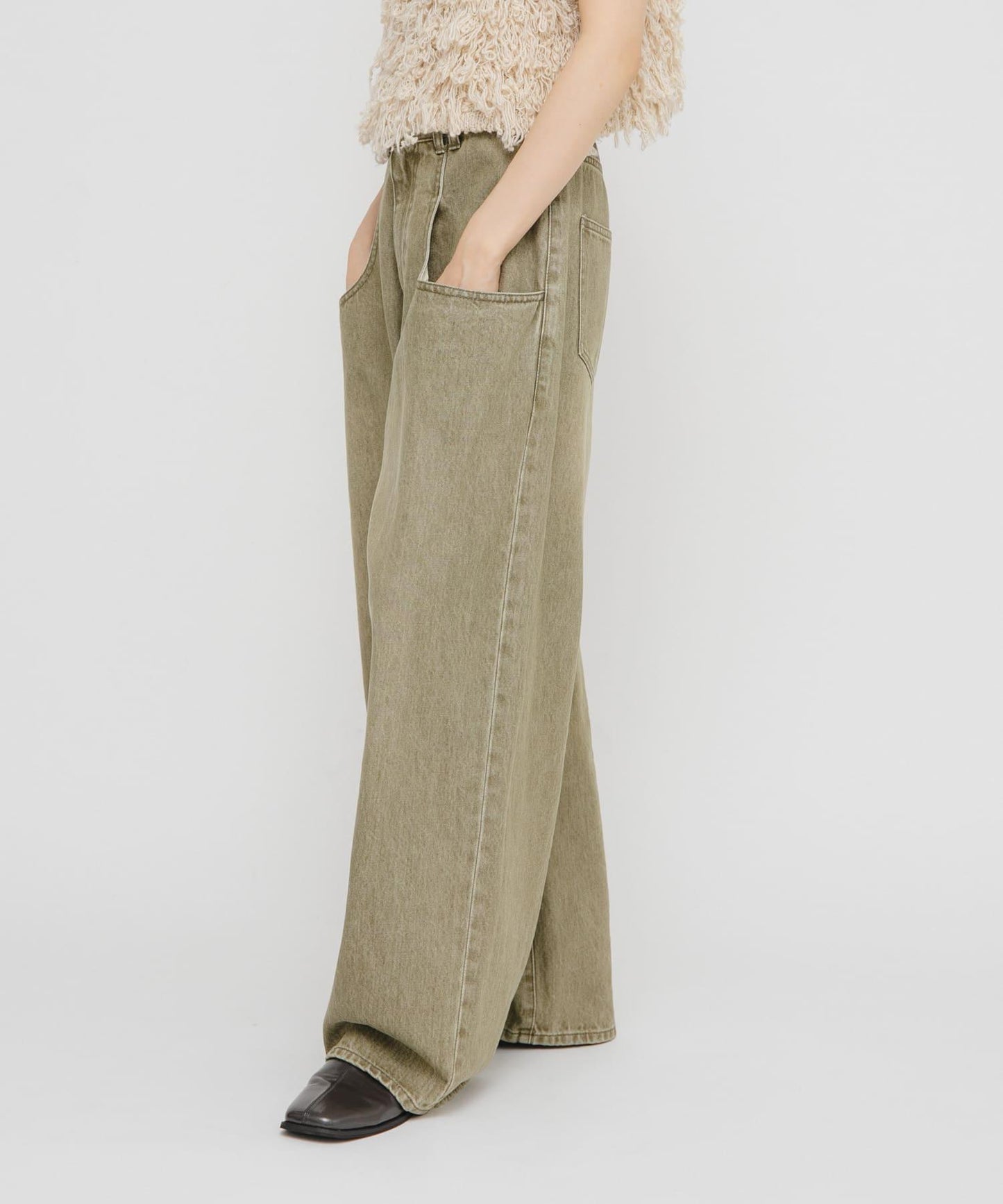 「部分色」「3尺碼可選」大口袋設計牛仔褲