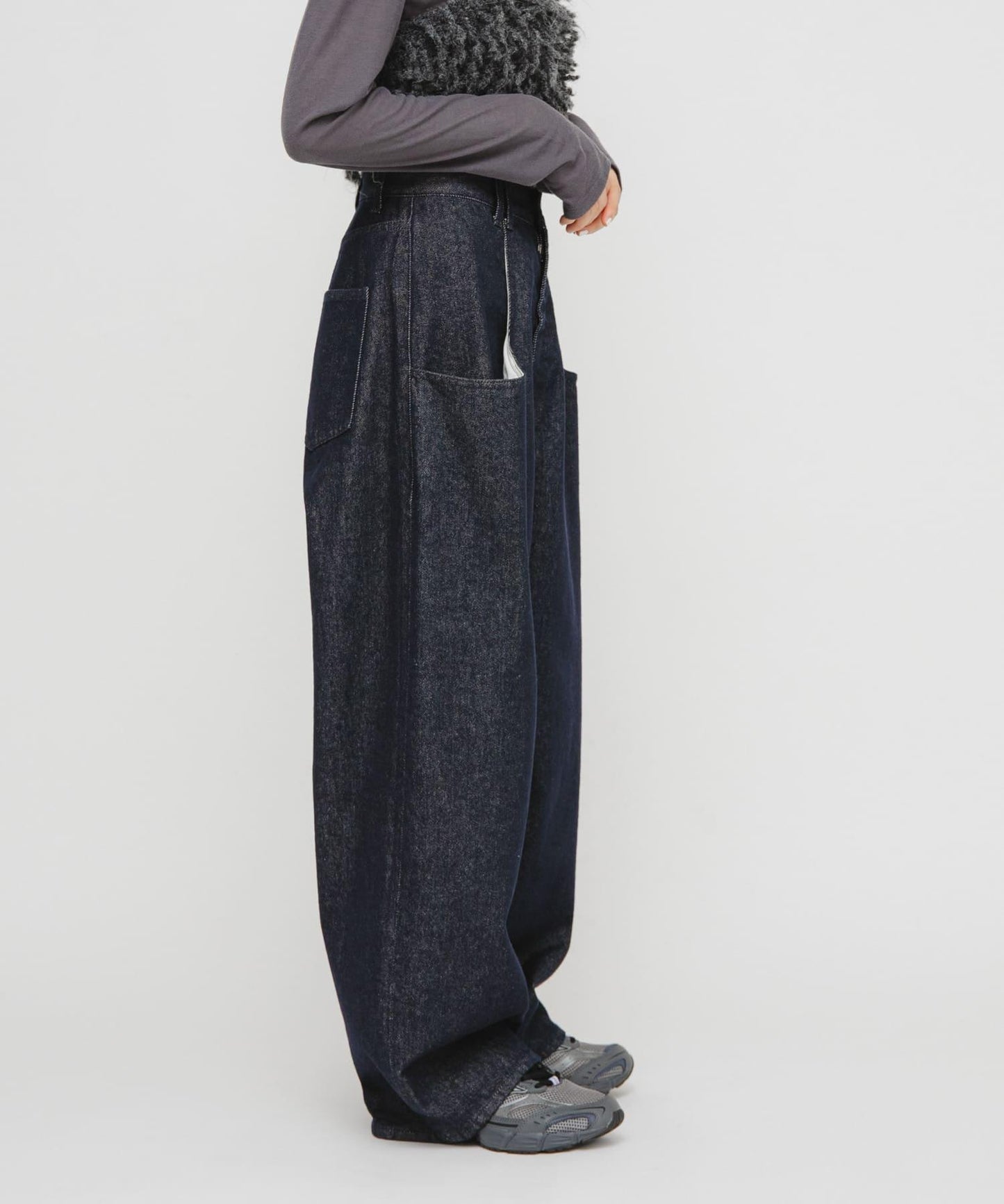 「部分色」「3尺碼可選」大口袋設計牛仔褲