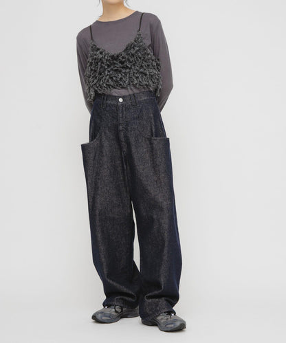 「部分色」「3尺碼可選」大口袋設計牛仔褲