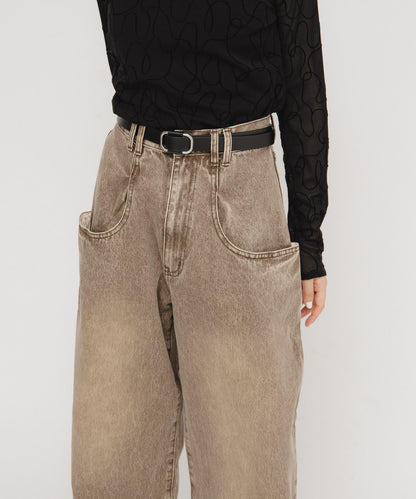 「部分色」「3尺碼可選」大口袋設計牛仔褲