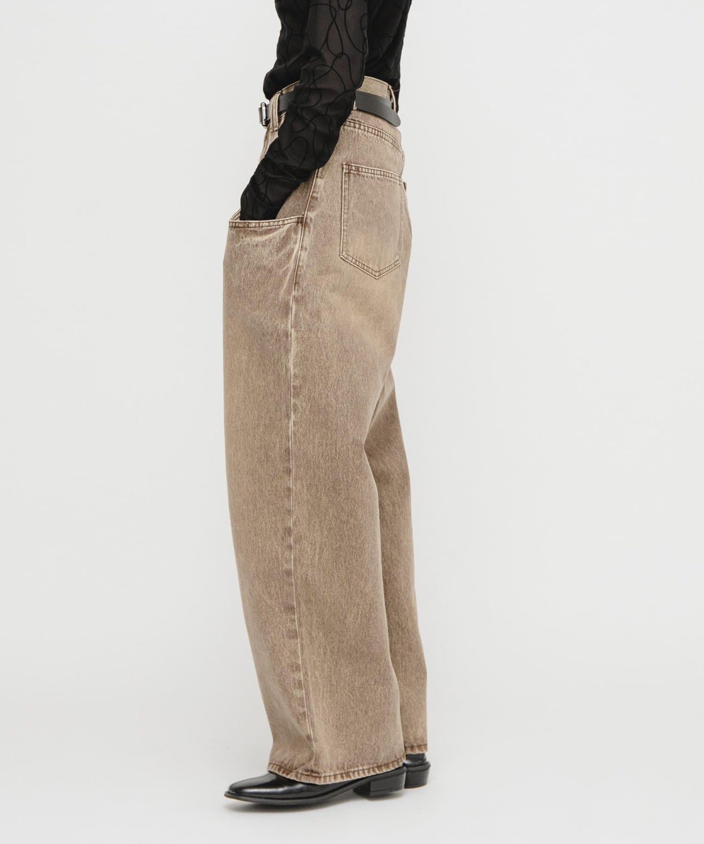 「部分色」「3尺碼可選」大口袋設計牛仔褲