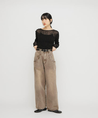 「部分色」「3尺碼可選」大口袋設計牛仔褲