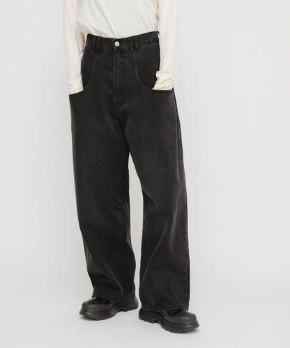 「部分色」「3尺碼可選」大口袋設計牛仔褲